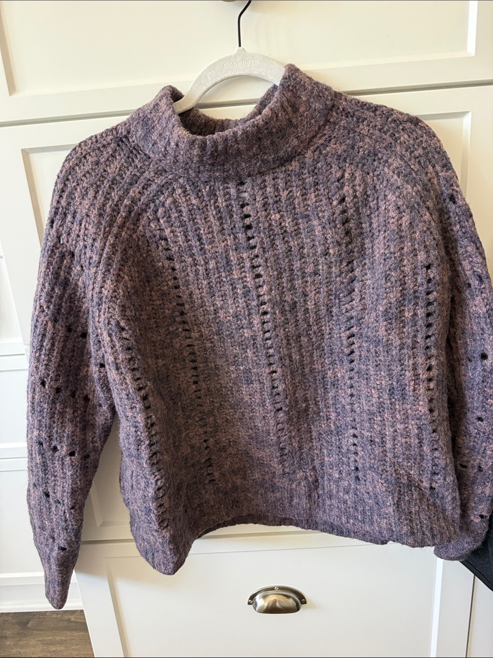 Madewell Lavender Heathered Mock Neck Sweater